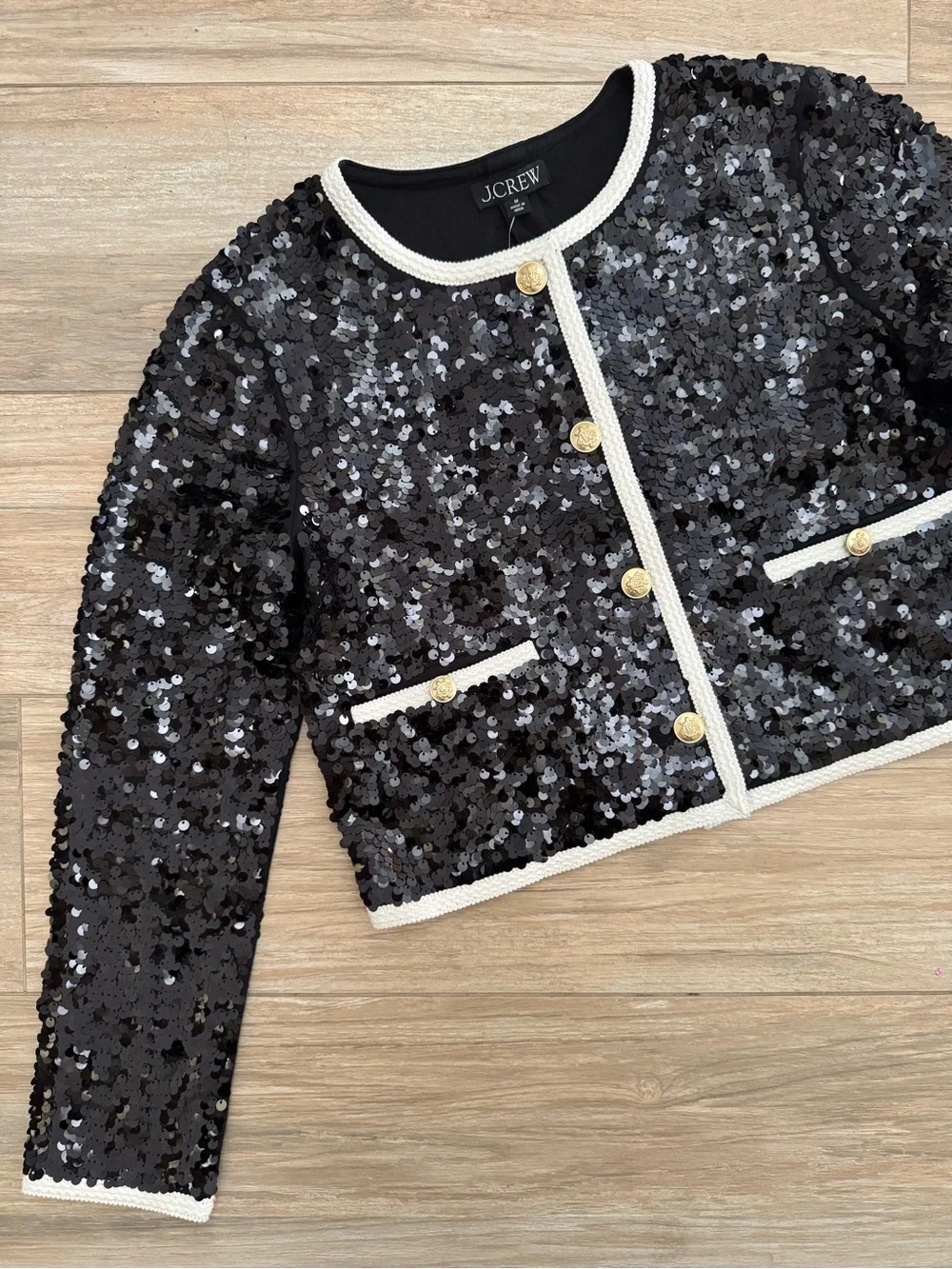 J.Crew Mariner Jersey Lady Jacket with Sequins Size Medium